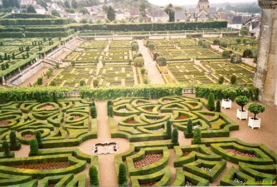 Der Garten von Villandry im Regen
