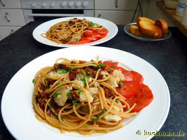 Aglio e Olio mit Fisch