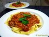 Bandnudeln mit Linsen-Hackfleisch-Sauce