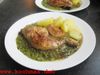 Bauernhuhn mit Grünkohlpfanne und Selleriesauce