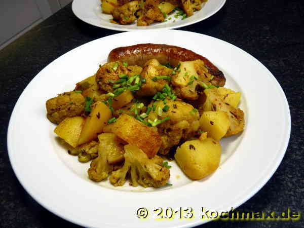 Würziger Blumenkohl mit Kartoffeln