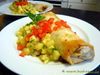 Blutwurststrudel mit Kartoffel-Petersilienwurzelragout