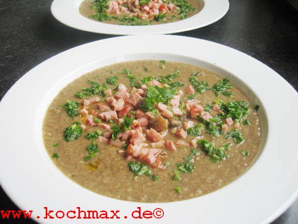 Champignon-Steinpilz-Suppe mit Kasseler