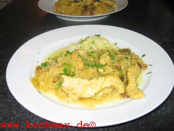 Currykraut mit Putenstreifen