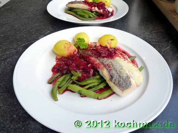 Fisch mit Rote-Beete-Sauce