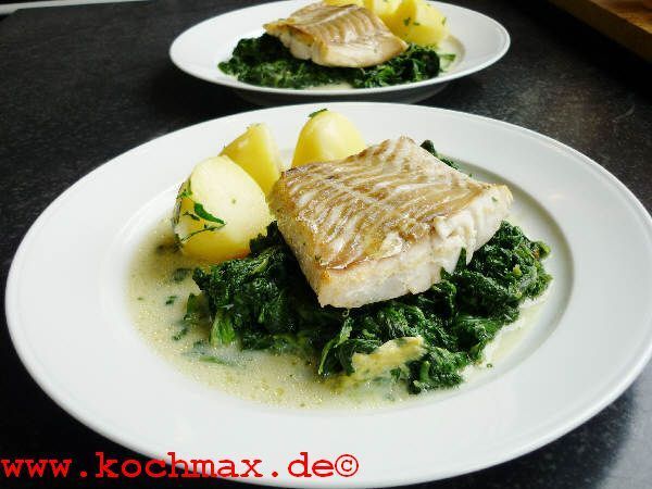 Fischfilet auf Spinat