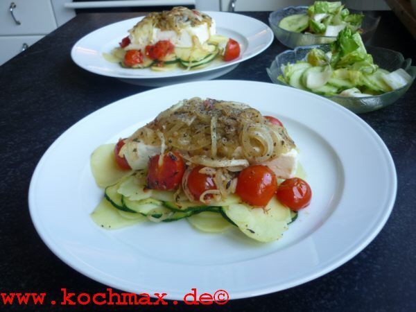 Gebackener Schafskäse mit Zucchini