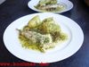 Gebackener Seeteufel mit Kapern, Petersilie und Thymian