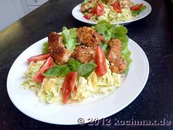 Geflügel-Nuggets mit Spitzkohlsalat