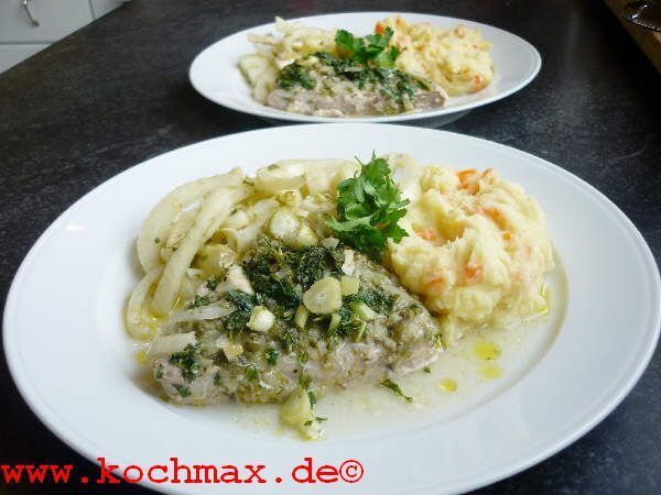 Geschmorter Tunfisch mit Fenchel