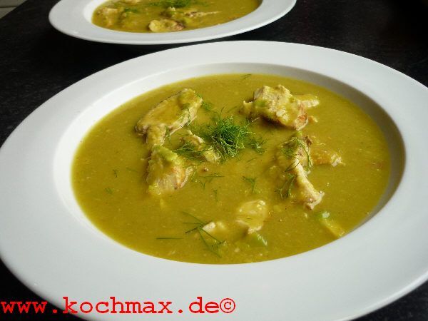 Guacamole-Suppe mit Hähnchenbrust