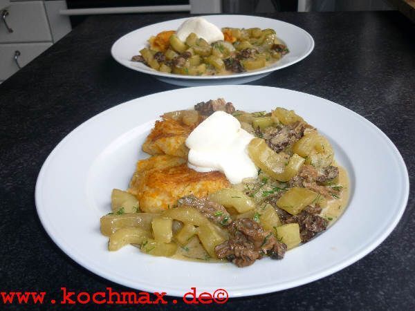 Gurkenragout mit Morcheln