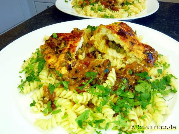 Hähnchenschnitzel mit Gemüsefüllung