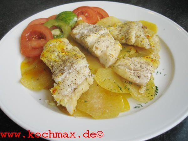 kochmax.de - Kabeljau auf Kartoffeln mit Safran