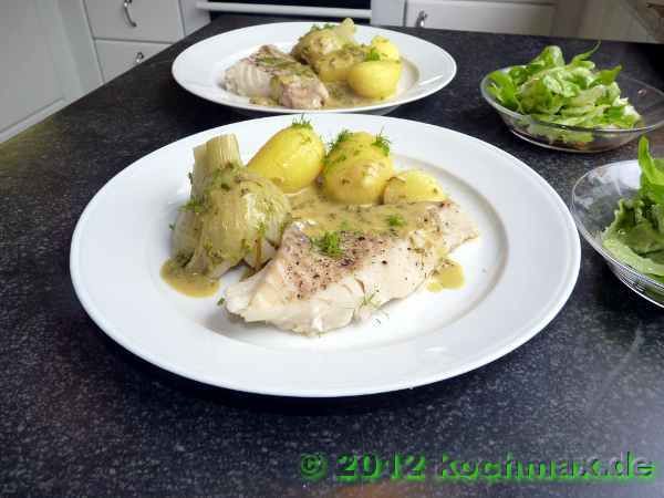 Kabeljaufilet in Senfbutter