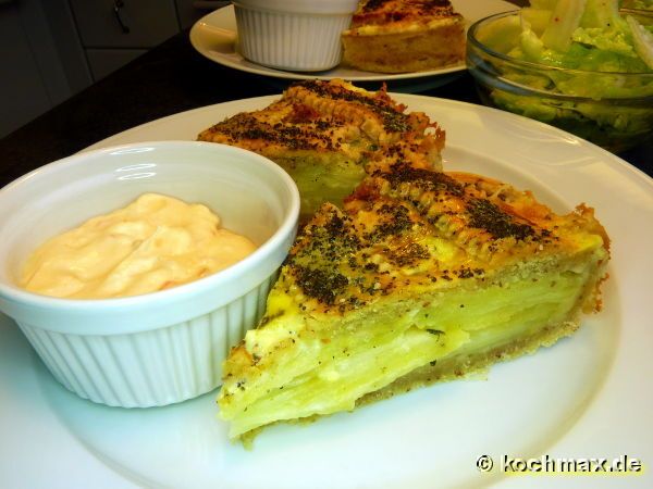 Kartoffelkuchen mit Thymian - Tourte de pommes de terre au thym