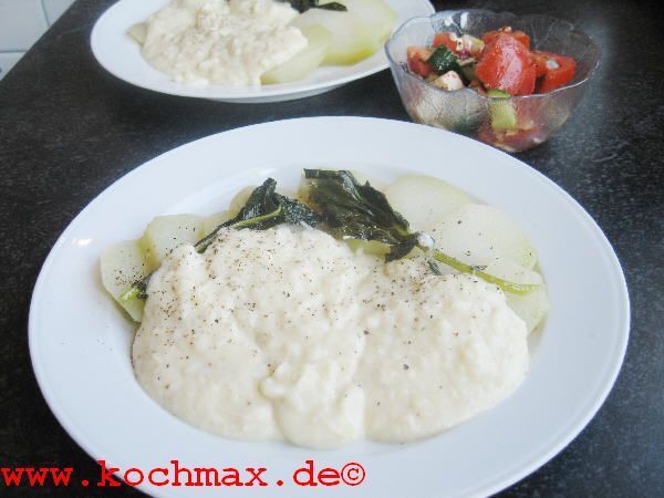 Kohlrabi mit Kartoffel-Knoblauchsauce