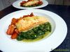 Marinierter Kokos-Lachs auf Curry-Spinat