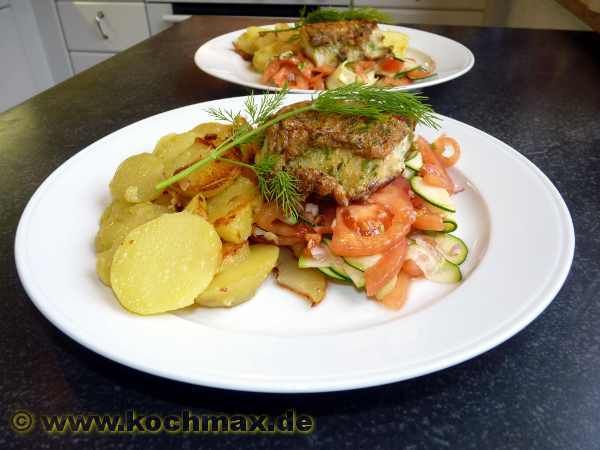 Kräuterfisch mit Salat