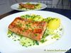 Lachsforellenfilet auf Lauch mit Sekt-Butter-Sosse