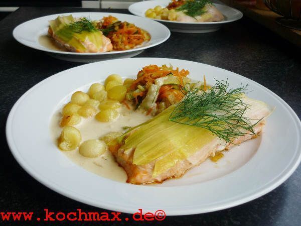 kochmax.de - Lachsforelle im Lauchmantel