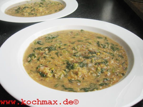 Linsengericht mit Spinat und Kokosmilch