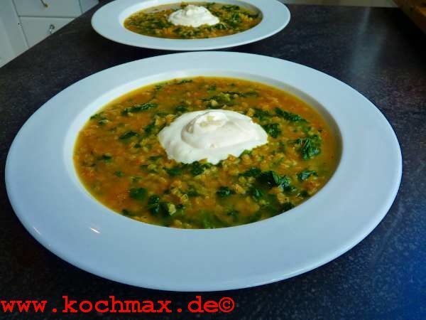 kochmax.de - Rote Linsensuppe mit Spinat