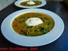 Rote Linsensuppe mit Spinat