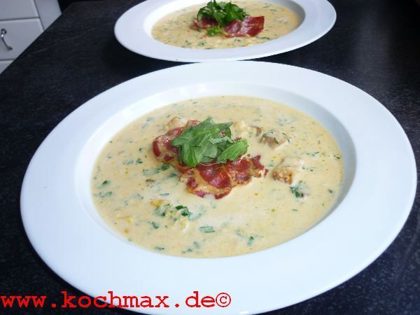 Maissuppe mit Steinpilzen und Coppa