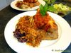 Pikante Ofenkartoffeln mit Gemüsedip