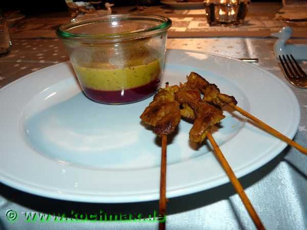 kochmax.de - Gelbe Paprikasuppe mit Himbeeressiggelee und Maispoul ...