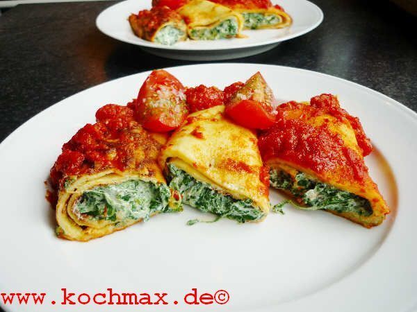 Pfannkuchen mit Spinat und Ricotta - Crespelle di Ric ...