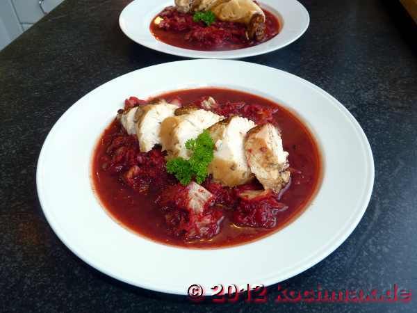 Pot au feu von Rote Bete mit Entenbrust