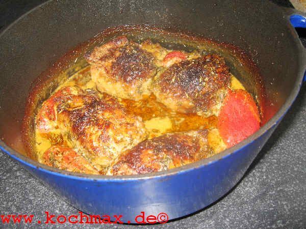 Poulet in Tomatenrahm
