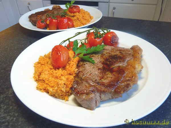 Rindshuftsteak mit Tomaten-Couscous