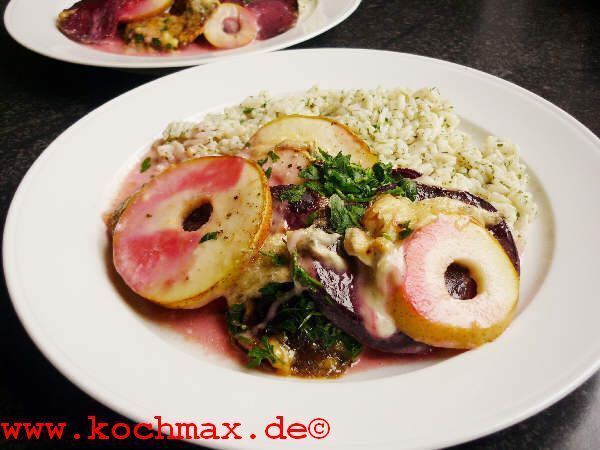 Rote Bete mit Birnen und Gorgonzola