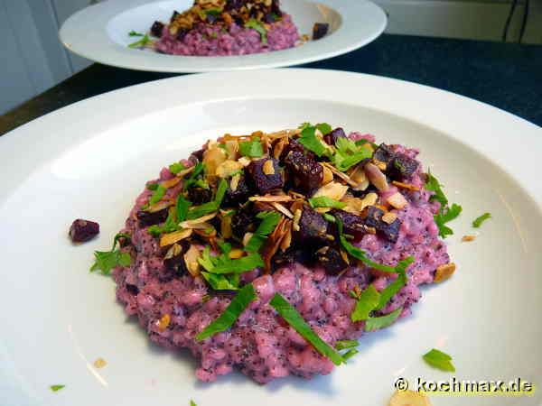 Rote-Bete-Mohn-Risotto