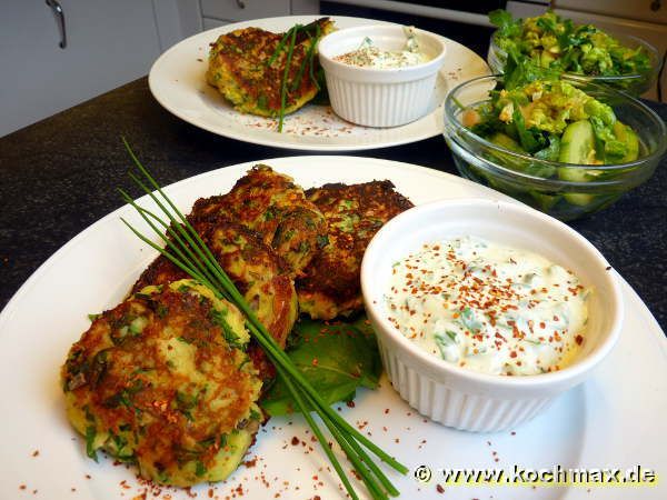 Rucola-Kartoffel-Küchlein mit Bärlauchsahne