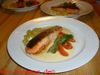 Saiblingfilets mit Trauben in Rieslingsauce
