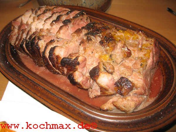 Schweinebraten mit Mangoglasur