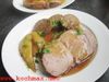 Schweinenacken mit Birnen und Kartoffeln