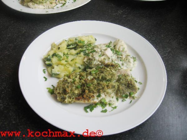 Seelachsfilet mit Kräuterkruste