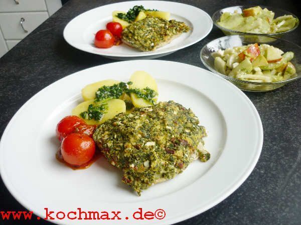 Seelachs mit Spinatkruste