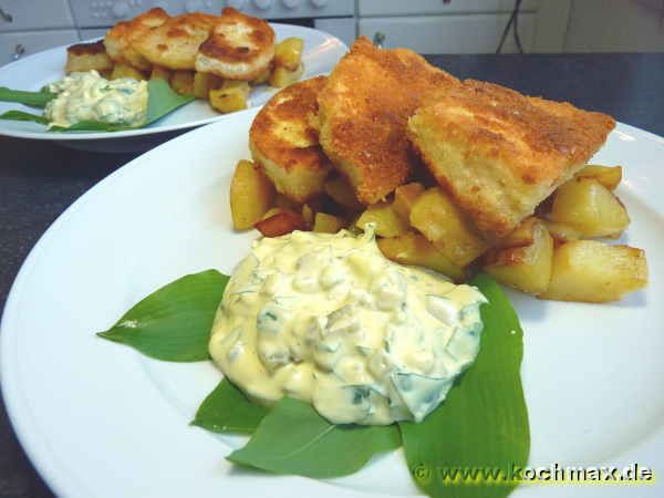 Sellerieschnitzel in Parmesan Kräuter-Kruste