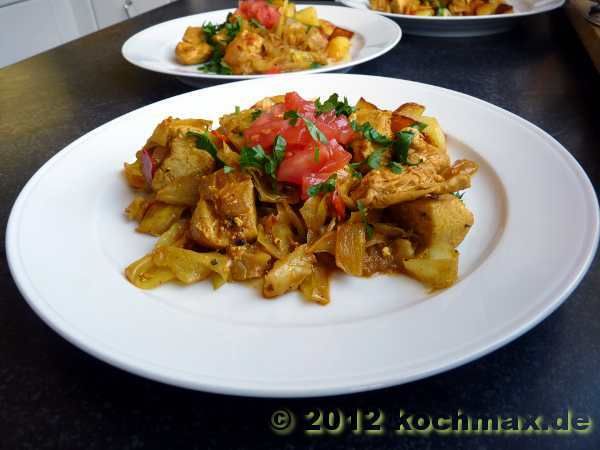 Spitzkohlcurry mit Hähnchen