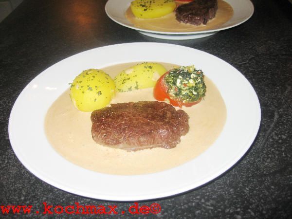 Hohrückensteak an Balsamico-Sabayon