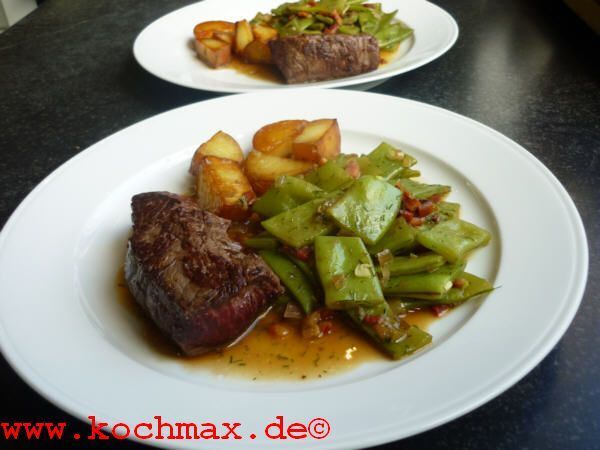 Steak mit Bohnen