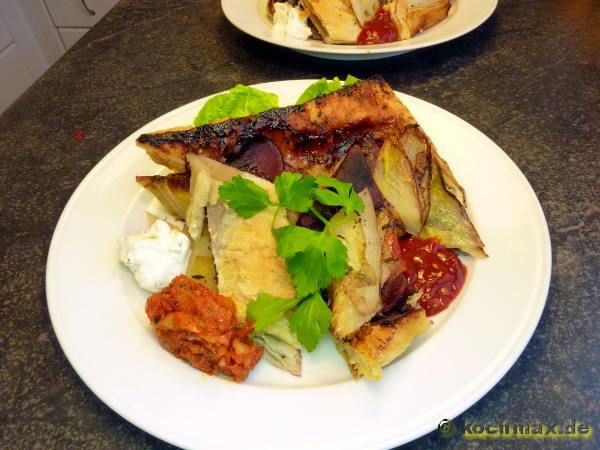 Tarte Tatin mit Chicoree und Süßkartoffeln