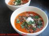 Tomatencremesuppe mit Forelle