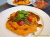 Tomatenpolenta mit Parmesansauce